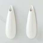 White Ceramic Wall Vases, Set of 2, 12 Inch, Teardrop Design by GDSZJLJ