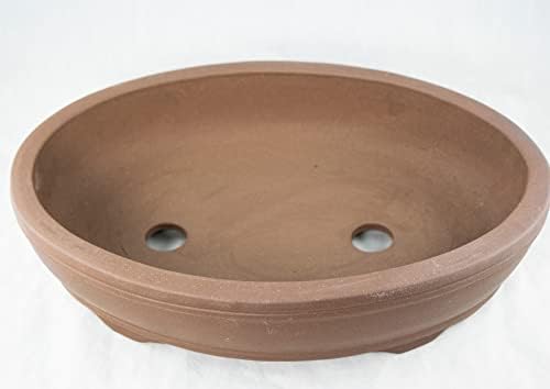 Oval Yixing Zisha Bonsai Pot, Cactus & Succulent Planter + Mesh - 14"x 10.5"x 3.25" (858-14/16) - Image 3