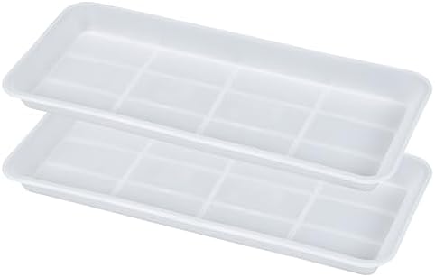 VUWEZ 2 Pack of Plastic Plant Tray Saucer Rectangular 30 inch, Plant Trays Saucers for Indoors Outdoor, Plant Water Drip Tray for Flower Pot Planter, Windowsill Plant Tray (8 X 30'', Clear) by VUWEZ