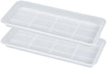 VUWEZ 2 Pack of Plastic Plant Tray Saucer Rectangular 30 inch, Plant Trays Saucers for Indoors Outdoor, Plant Water Drip Tray for Flower Pot Planter, Windowsill Plant Tray (8 X 30'', Clear) by VUWEZ