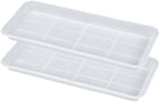 VUWEZ 2 Pack of Plastic Plant Tray Saucer Rectangular 30 inch, Plant Trays Saucers for Indoors Outdoor, Plant Water Drip Tray for Flower Pot Planter, Windowsill Plant Tray (8 X 30'', Clear) by VUWEZ