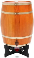 Wine Barrel, 7.93 Gal Wooden Whiskey Barrel with Stand & Spigot – Premium Pine Wood Liquor Dispenser for Home Brewing, Aging, Decor, Bourbon Barrel Style (Beige, 30L) by Eapmic