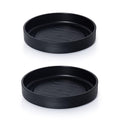 Phoenix Vine 8 Inch Plastic Plant Saucer Water Drip Tray, Heavy Sturdy Round Plant Drainage Tray for Indoors Outdoor, Set of 2, Matte Black, 21-TY-8B-2 by Phoenix+Vine
