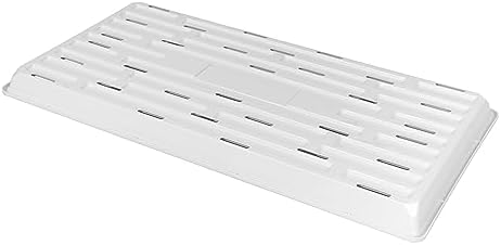SUNPACK 10" x 20" Heavy Duty Shallow Plastic Seed Starting Tray, White, 1" (Pack of 10) - Lined with Drainage Holes for Excess Water and Aeration, Ideal for Greenhouses or Indoor Gardening - Image 3