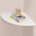 White Corner Wall Shelf 16inch Solid Oak Wood Floating Corner Shelf with Wire Hole Corner Wall Storage Display Shelves for Living Room Bedroom Bathroom Kitchen by GIEANOO