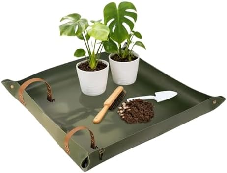 Double-Sided Waterproof Foldable Potting Mat PU Leather Plant Repotting Gardening Tray for Replacing Soil Fertilizing for Plants Transplanting - Image 4