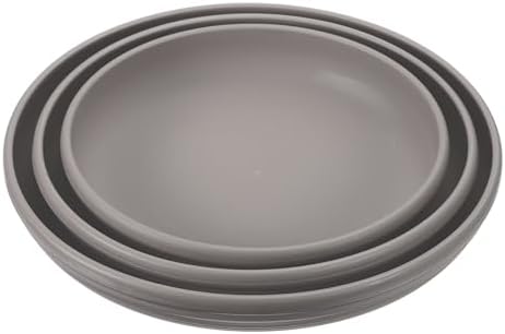 PATIKIL Plant Saucer Tray, 3 Pack 12/13/14 Inch Plastic Round Plant Saucer Flower Planter Drip Tray for Indoors Outdoors Patio Balcony, Gray by PATIKIL