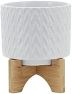 Planter,Stand,White,Ceramic Planter,Drainage Holes,Succulents & Indoor Plants,Modern Design,Versatile Use - Image 2