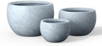 Kante 3-Pack 20" 15.7" 11.8" W Round Blue Gray Concrete Planters by Unknown