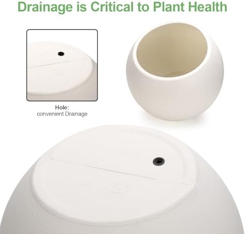 Large Round Planter,Planters for Indoor Plants & Outdoor,Durable Plastic Material Sphere Planter with Drainage Hole & Rubber Plug Weather Resistant,Plant Pot - Image 3