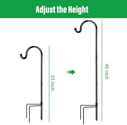 GOFORWILD 49 Inch 8 Pack Shepherd Hook for Garden Decor - Image 2