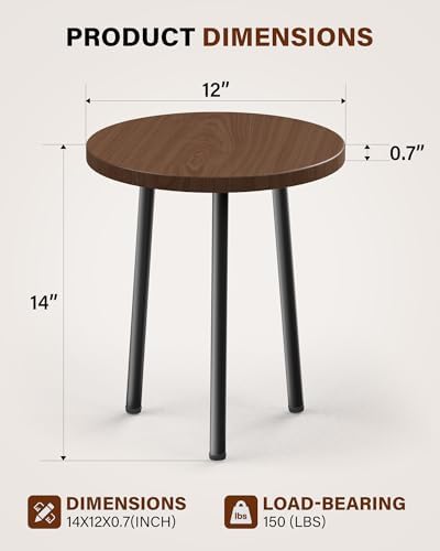 Plant Stand Indoor 2 Pack: Plant Table 14'' Wood & Metel Plant Stool - Image 3