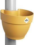 elho Vibia Campana Drainpipe Clicker 40 - Flower Pot for Outdoor - Ø 21.6 x H 16.3 cm - Yellow/Honey Yellow by Elho