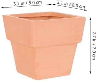 GANAZONO 5pcs Small Terracotta Pots Square Clay Pots Ceramic Flower with Drainage Holes Cactus Nursery Planter Succulent Terracotta Plant for Outdoor Indoor - Image 2