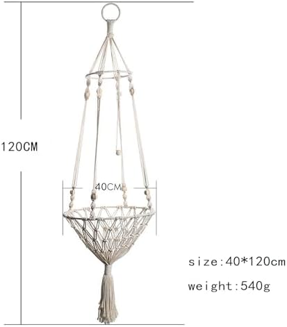 2 Pack Rope Macrame Plant Hanger Indoor Hanging Planter Basket with Hook, Pot Not Include, Cat Hammock Handwoven Tassel Swing Bed for Room Decor(A,2pack) - Image 2