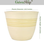 GreenShip 12 Inch Planters for Indoor Outdoor Set of 2 with Drainage Hole - Image 3