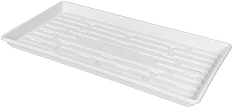 SUNPACK 10" x 20" Heavy Duty Shallow Plastic Seed Starting Tray, White, 1" (Pack of 30) - Lined with Drainage Holes for Excess Water and Aeration, Ideal for Greenhouses or Indoor Gardening - Image 3