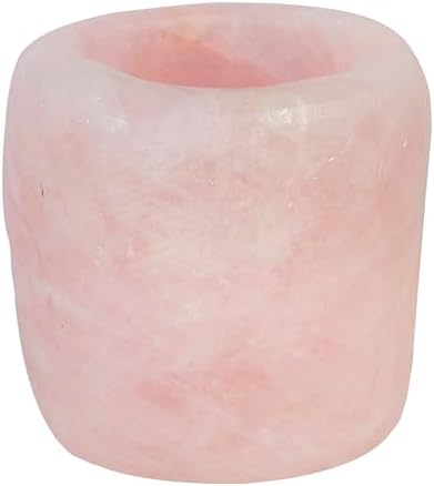 rockcloud Natural Raw Rose Quartz Taper Tea Light Candle Holder by rockcloud