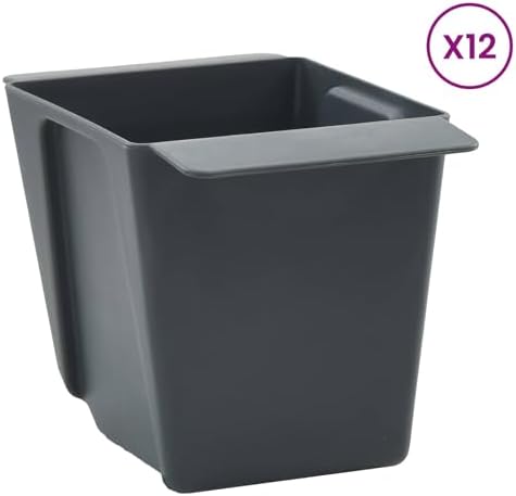 24 Pcs Grey Flower Boxes for Euro Pallets, 5.31 x 3.54 x 3.74 Inch Small Plastic Planters for Indoor Outdoor Vertical Garden, Balcony and Window Sill Deck Railing - Image 3