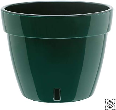 Gardenera 9.2" ASTI Self Watering Planter (Set of 3) in Green/Black - Modern Flower Pot with Water Level Indicator for All House Plants, Flowers, Herbs, Succulents and Hanging Plants - Image 3