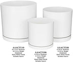 White Modern Flower Pot with Round Saucer - Fits Mid-Century Modern Plant Stand - 6 Inch Planter - Matte White Powder Coated Aluminum - Image 5