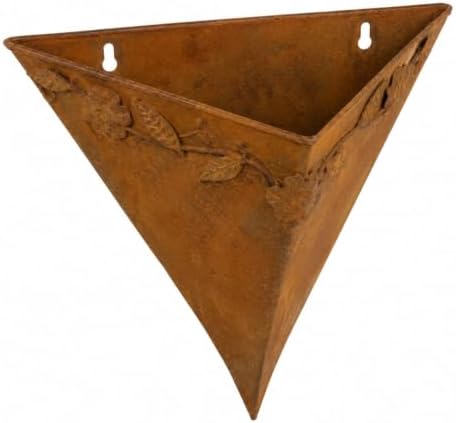 Rustic Metal Wall Planter Cone Shaped Hanging Flower Pot by Unknown