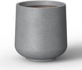Kante Modern Home Minimalist 16.5" Dia Pale Gray Concrete Curved Planter by Unknown