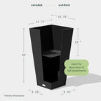 Veradek Pure Series Taper Planter - Tall Tapered Outdoor Planter with Shelf - Image 2