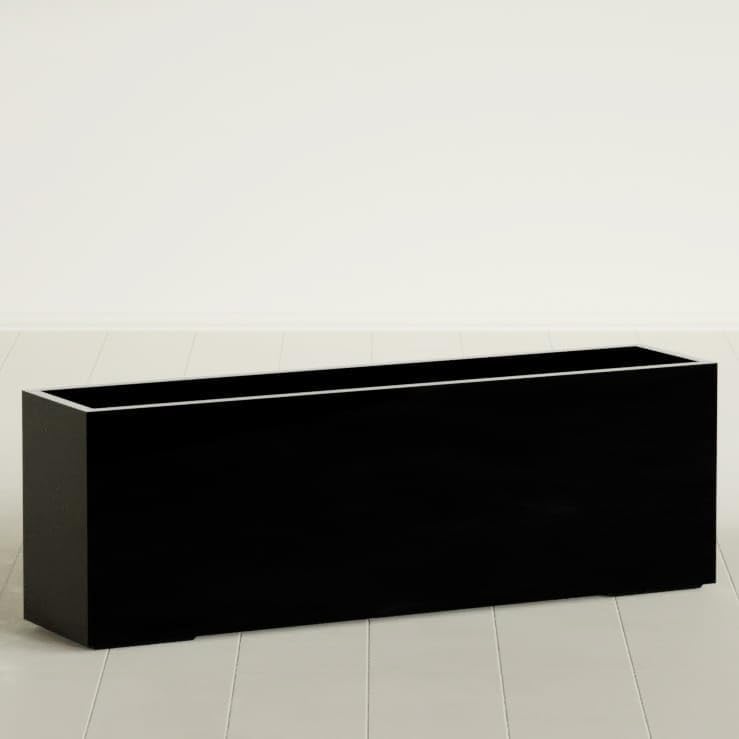 Greenline Leo Tall Rectangular Fiberglass Planter, Outdoor Planter Box by GreenlinePlanters