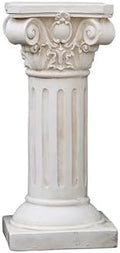 VISIBLE Decorative Roman Column Pedestal, MGO Cement with Fiber, Classical Garden Pillar, Indoor Outdoor Decor, Wrap Foam Safely Delivered from Local Warehouse (White, 21.7IN) by VISIBLE