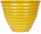 Alpine Corporation 16" Diameter Indoor/Outdoor Ribbed Plastic Planters with Plug-in Drainage Hole, Aesthetic Lawn and Garden Decor, Yellow - Image 6