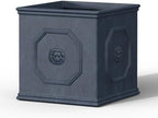 Kante Dusty Blue Concrete Planter 10.2" W, All-Weather Square Small Pot by Unknown
