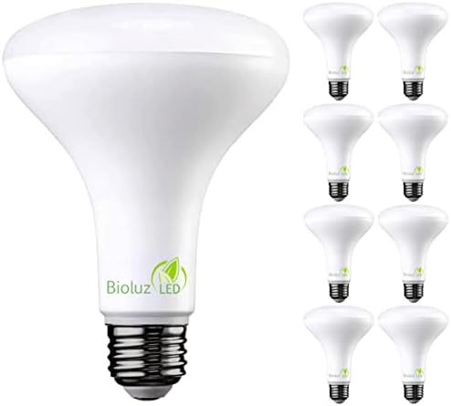 Bioluz LED 8 Pack BR30 LED Bulbs Indoor Flood Lights 90+ CRI 65W Equivalent uses 7.5W 5000K Daylight 650 Lumens E26 Base Dimmable Instant On Interior Home Décor UL Listed FCC RoAS Title 20 Certified by Bioluz+LED