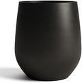 DTY Signature Mount Wilson Modern Indoor Outdoor Fiberstone Tapered Planter, Lightweight, Weather Resistant Garden Pot with Drainage Hole & Rubber Plug (Black, 11'' D x 12'' H) by DTY