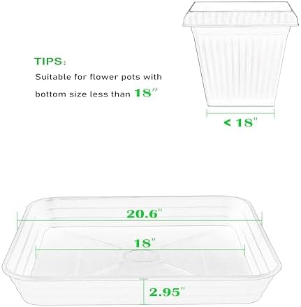 3 Pack Square Plant Saucer Tray 20 inch, Heavy Duty Plastic Plant Saucers for Indoors Outdoor, Flower Plant Drip Trays for Pots, Square Seed Starting Tray, Seedling Growing Trays - Image 2
