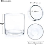Enova Floral Set of 4 Clear Cylinder Glass Vase, 5W x 5H Inches Round Flowers Vase, Pillar Candle Floating Candle Holders, Floral Glass Vase for Home Office Decor, Wedding Centerpiece - Image 2
