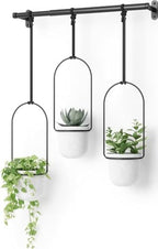 Umbra Triflora Hanging Planter, Indoor Herb Garden, Set of 3, White/Black by Umbra