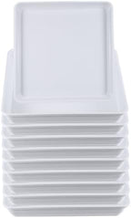 PATIKIL Plant Saucer Tray, 10 Pack 10 Inch Plastic Square Plant Saucer Flower Planter Drip Tray for Indoors Outdoors Patio Balcony, White by PATIKIL