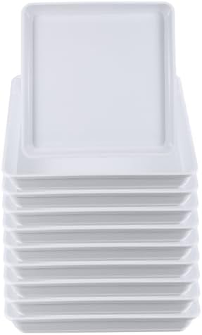 PATIKIL Plant Saucer Tray, 10 Pack 10 Inch Plastic Square Plant Saucer Flower Planter Drip Tray for Indoors Outdoors Patio Balcony, White by PATIKIL