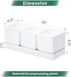 D'vine Dev 2-Pack Plastic Herb Garden Planter Set, White, 76-V-A-2 - Image 3