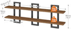 HOOBRO Floating Shelves, 15 Inch Wall Shelf Set of 3, Wall Mounted Storage Shelves 2-Tier, Hanging Bathroom Shelves, for Living Room, Bedroom, Bathroom, Kitchen, Walnut and Black BH32BJP301 - Image 2