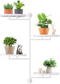 Rotating Window Shelves for Multiple Plants Indoor,4-tier Metal Corner White Plant Stand Holder Floating Hanger Shelf for Wall，Windows Sill Gifts for Planter Lover to Enhance Home Decor by YFFSRJDJ
