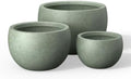 Kante Set of 3 Mint Green Concrete Bowl Planters 19.9" 15.7" 11.8" Dia by Unknown