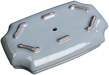 10-Inch Shallow Bonsai Pots, Water Glaze Blue, 2-Piece Set - Image 5