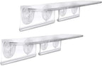 Window Garden Double Veg Ledge - Window Shelf for Plants, Clear Acrylic Shelves - Suction Cup Indoor Plant Holder - Glass Window Sill Extender for Microgreens Kit, Seed Starter Pots, Planters (2 Pack) by WindowGarden