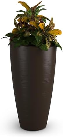 Mayne Modesto 32in Tall Round Modern Planter, Espresso by Mayne