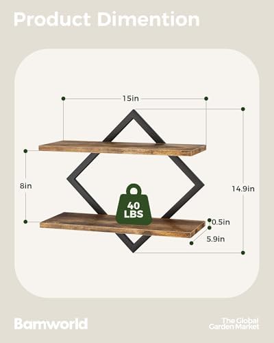 Bamworld Floating Shelves for Wall Planters Indoor Hanging Plant Shelves - Image 2