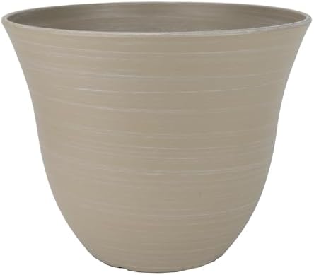 15" Honeysuckle Planter in Grained Beige by GROWSCAPE