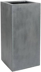 Elegant Cement Gray Tall Planter - Modern Square Flower Pot 24" H x 12" L X 12" W for Indoor Outdoor Plants by Unknown