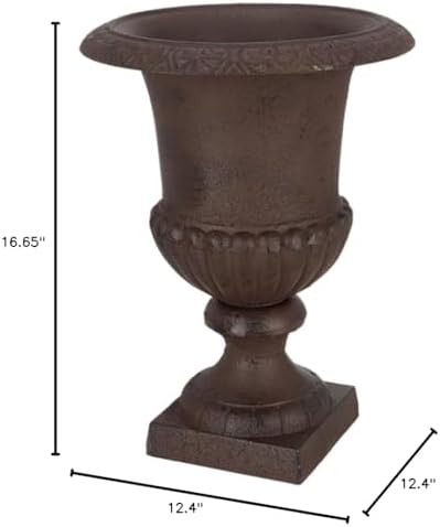 Esschert Design XH61-AR Large French Urn, 12" Diameter, Cast Iron, Decorative - Image 6